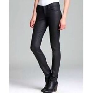 3x1 NYC Ross W3 Black Coated High Rise Skinny Jeans 28